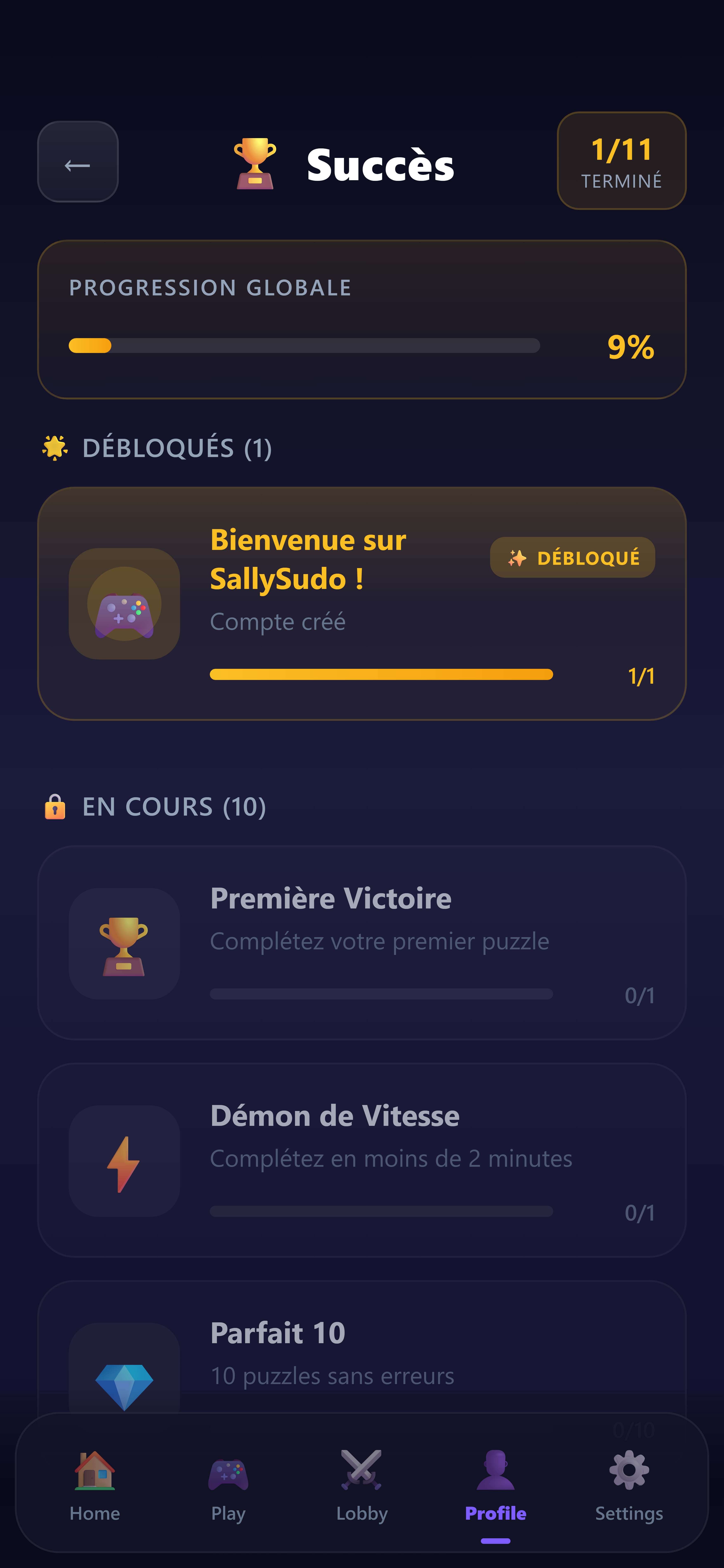 Mobile achievements